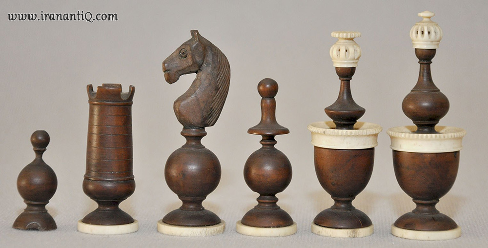 معره های شطرنج فرانسوی از چوب و استخوان ، 1890 میلادی