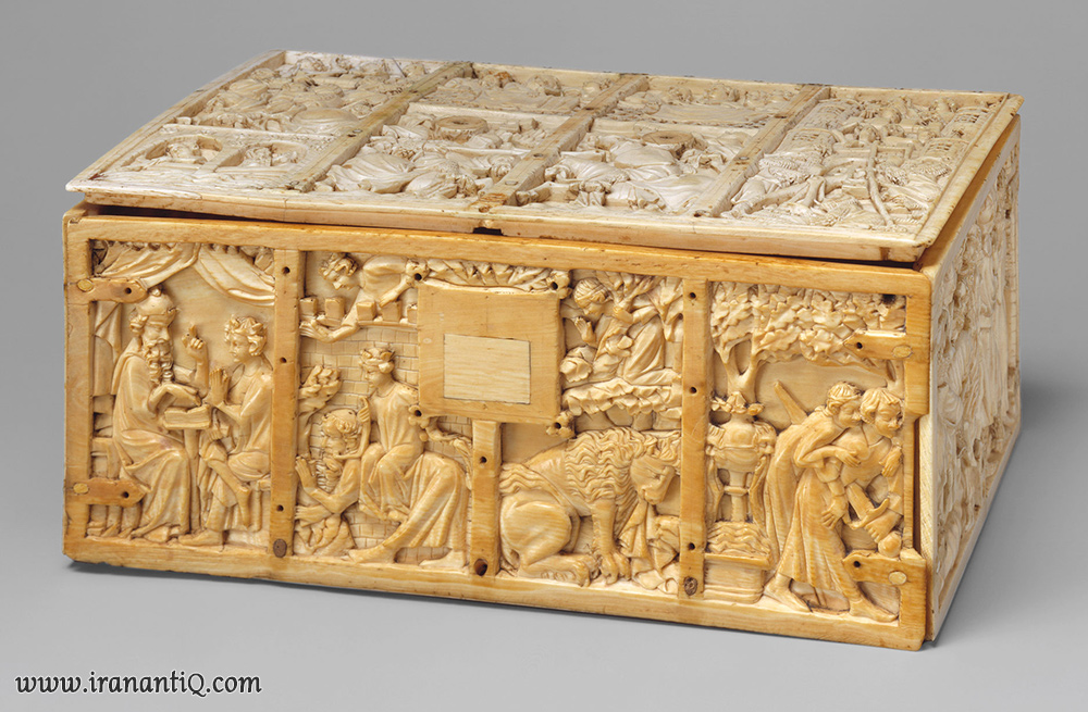 جعبه جواهر ، ساخته شده با عاج فیل ، 30-1310 میلادی ، پاریس/فرانسه ، محل نگهداری : موزه متروپولیتن