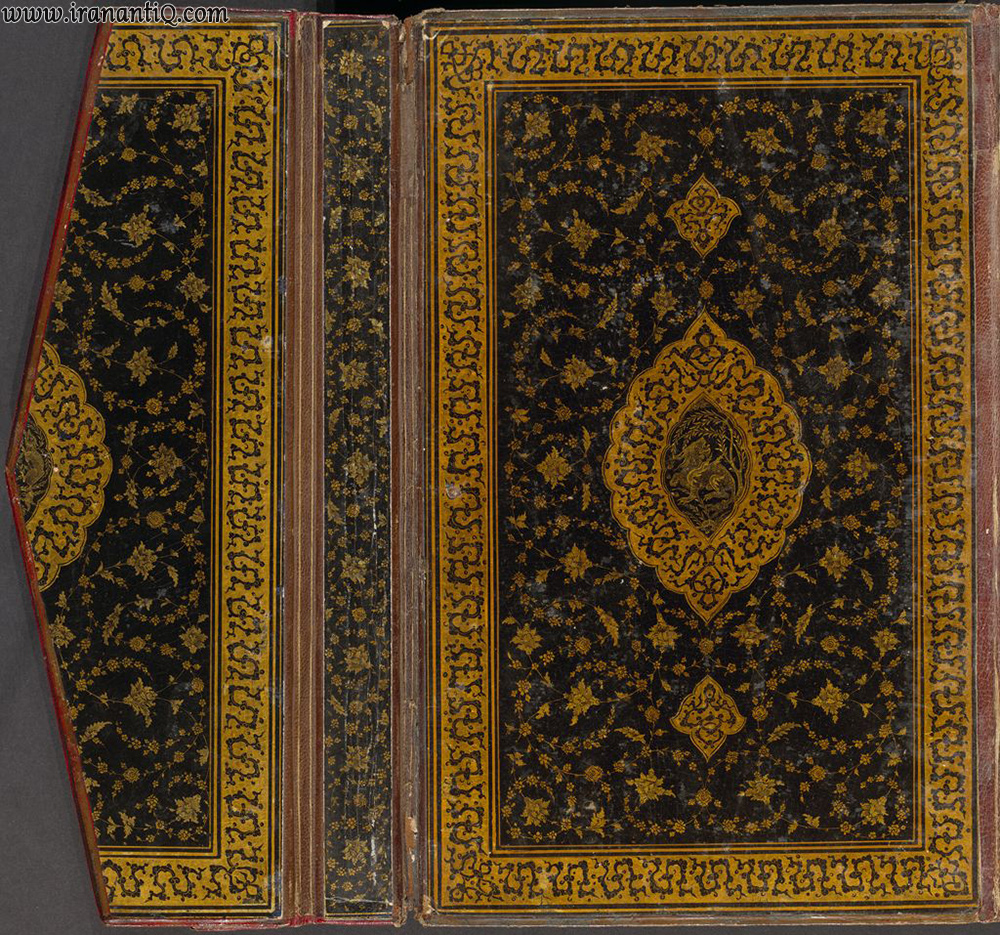 جلد دیوان حافظ ، به شکل کیف دارای ضمیمه ، سال 1530 میلادی ، مربوط به دوران صفوی ، محل نگهداری : موزه هنر دانشگاه هاروارد