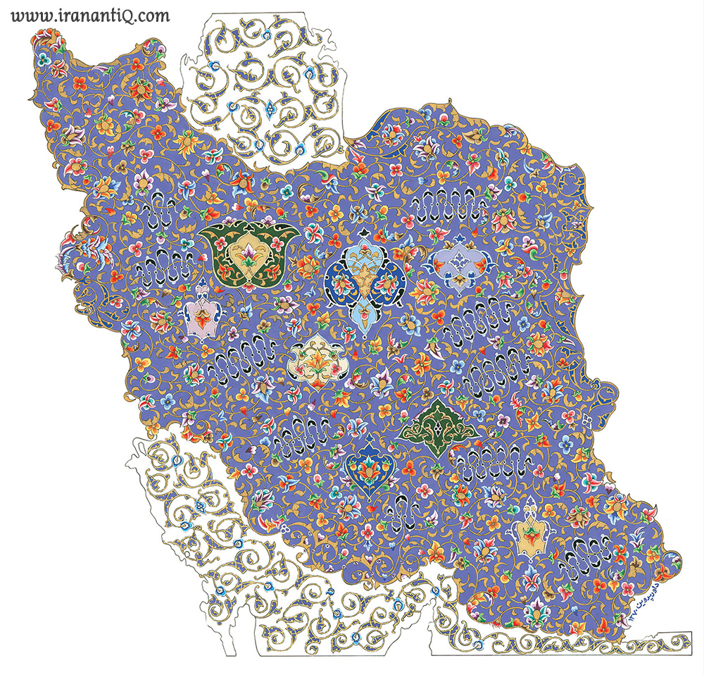 تذهیب نقشه ایران