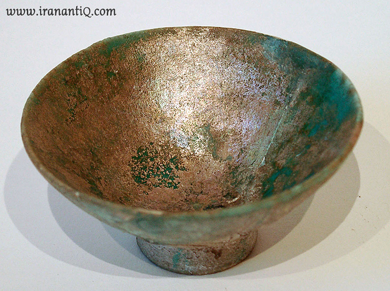 سفال لعابی - Persian Turquoise glazed pottery bowl Sassanian Dynasty ca. 224 651