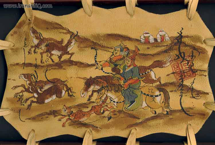 نقاشی روی چرم ، مربوط به مغولان