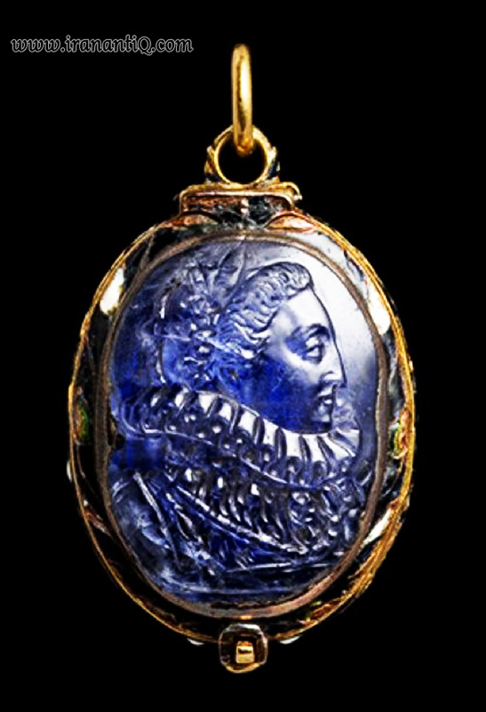 چهره ملکه الیزابت بر روی یاقوت کبود ، 1603-1533 میلادی