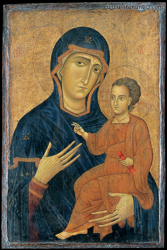 مدونا و کودک (حضرت مریم و حضرت مسیح) ، محل نگهداری : موزه متروپولیتن ، هنر بیزانس