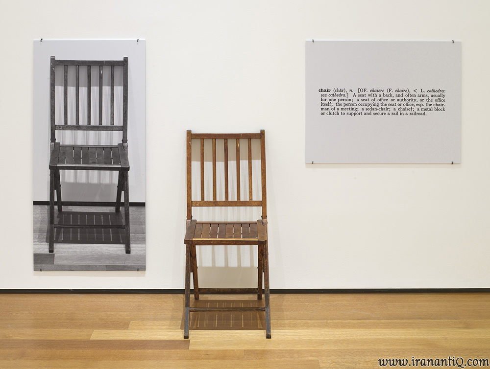 یک و سه صندلی ، جوزف کاسوت ، 1965 م. ، موزه هنرهای مدرن نیویورک ، هنر مفهومی