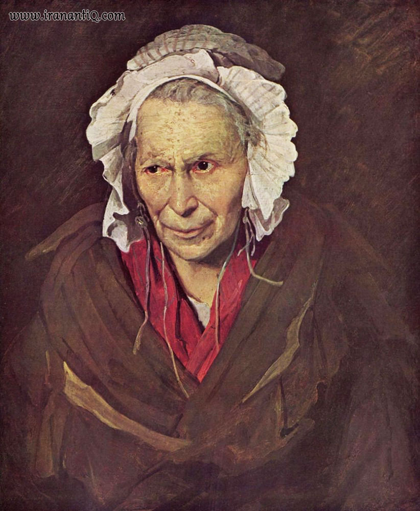 زن دیوانه ، تئودور ژریکو ، رنگ روغن روی بوم ، 53×70 سانتیمتر ، 23-1822 م. ، محل نگهداری : موزه هنرهای زیبا واقع در شهر لیون فرانسه ، سبک : رمانتیسم