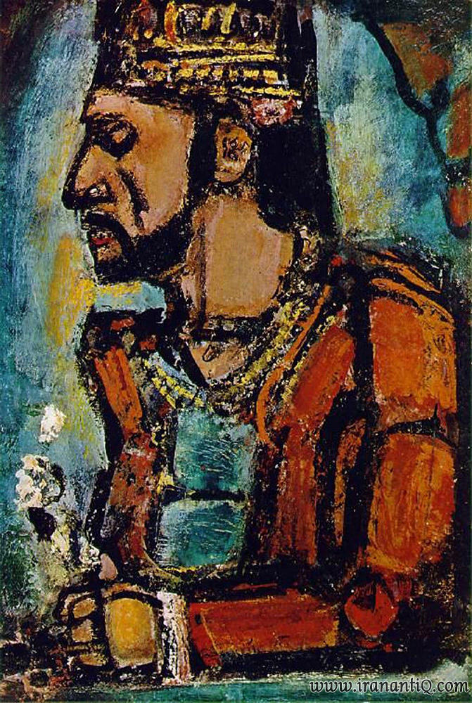 پادشاه پیر ، اثر ژرژ روئو ، رنگ روغن روی بوم ، 54×76 سانتی متر ، مجموعه موزه هنر ، موسسه کارنگی ، پترزبورگ 