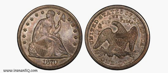 نماد آزادی نشسته سال 1870 (Seated Liberty Dollar)