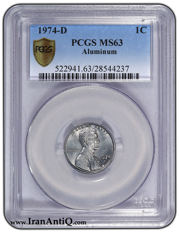 سکه گرید شده یک سنت نمونه 1974-D