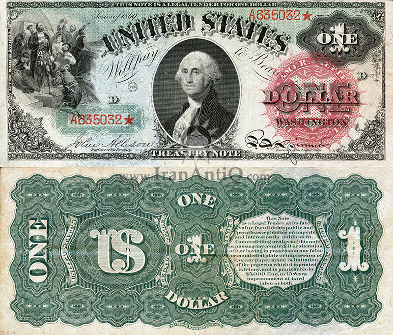 1 دلار سری رایج خزانه داری - جورج واشنگتن