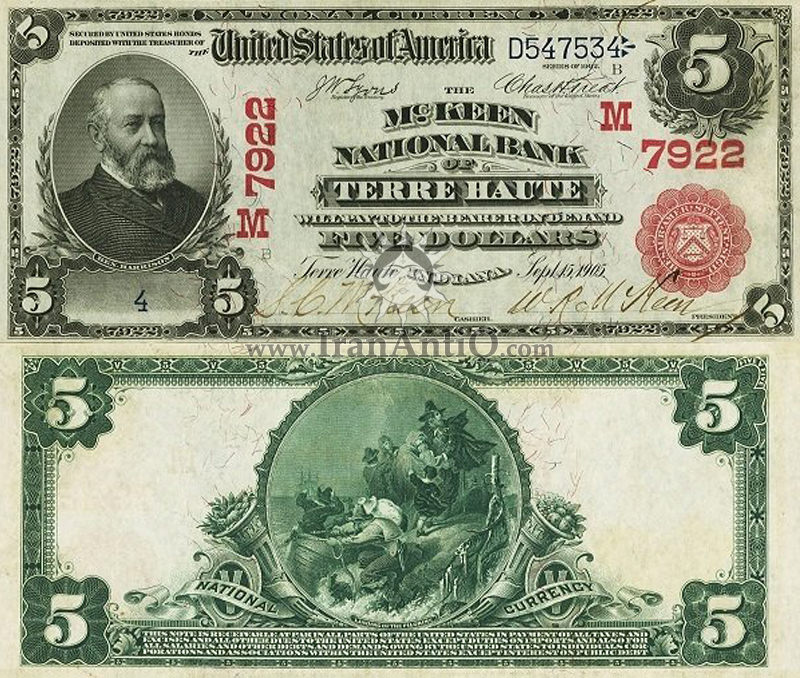 5 دلار سری ملی - بن هریسون