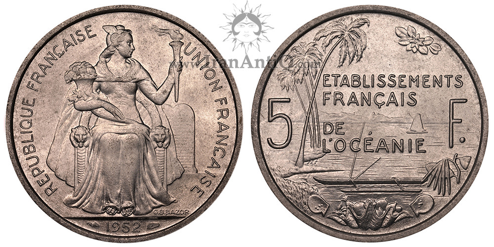 سکه 5 فرانک اقیانوسیه فرانسه - اقیانوسیه