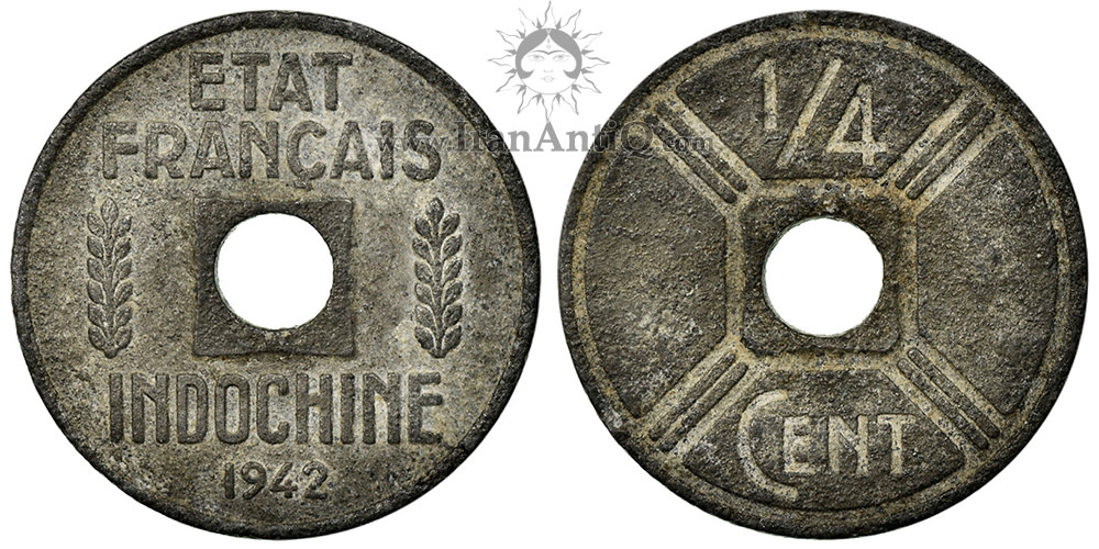 سکه 1/4 سانتیم هندوچین فرانسه