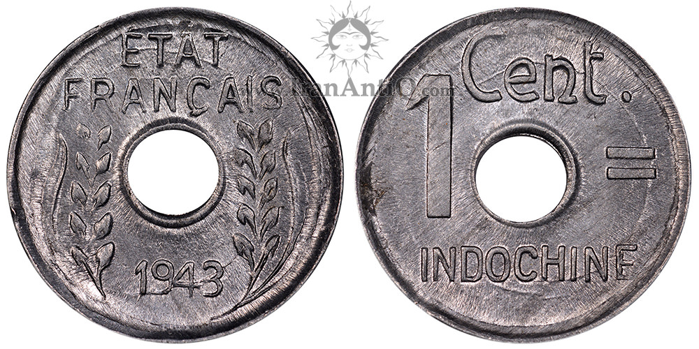 سکه 1 سانتیم هندوچین فرانسه - جوانه گندم