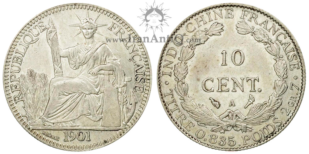 سکه 10 سانتیم هندوچین فرانسه - نماد آزادی