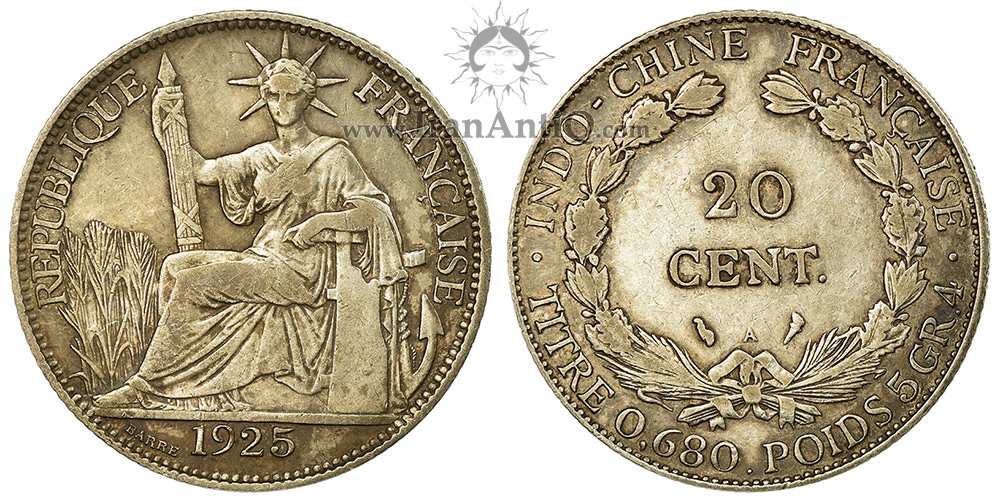 سکه 20 سانتیم هندوچین فرانسه - نماد آزادی