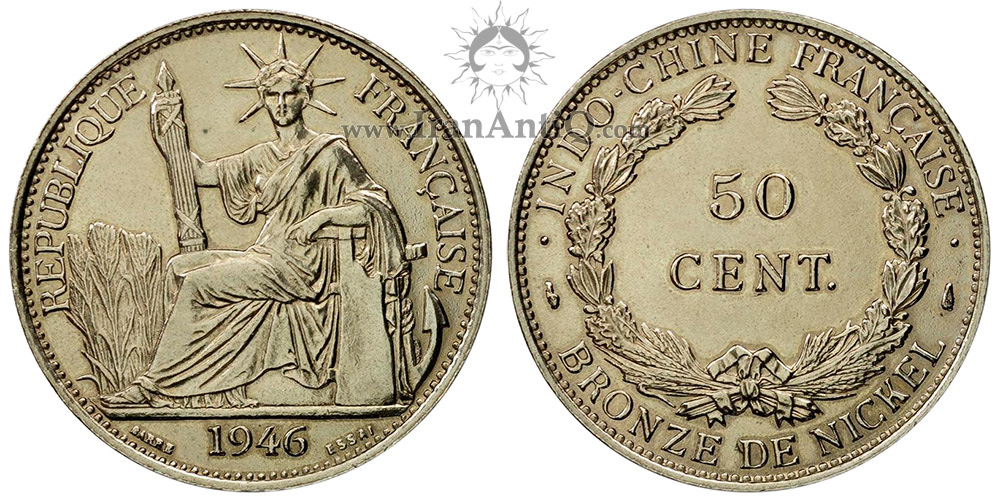 سکه 50 سانتیم هندوچین فرانسه - نماد آزادی