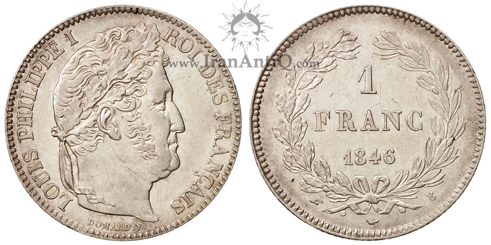 سکه 1 فرانک لوئی فیلیپ یکم - با سربند