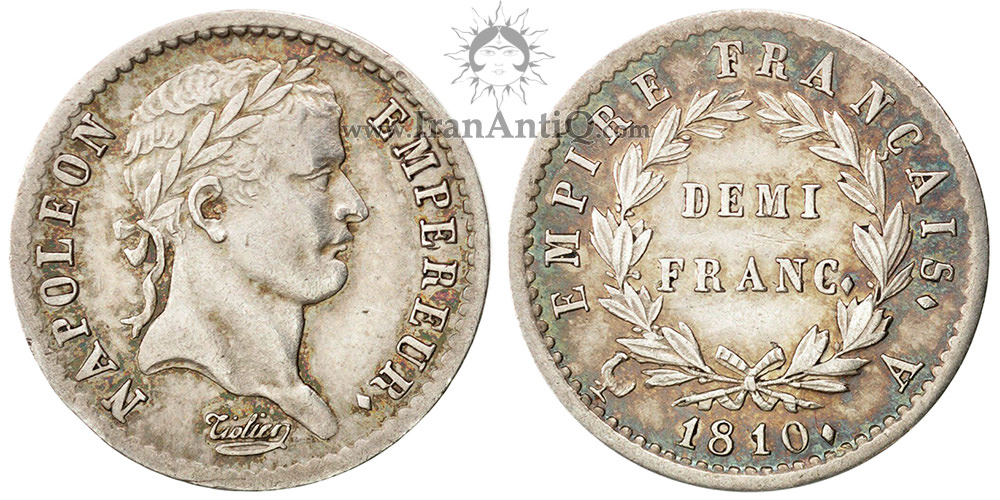 سکه 1/2 فرانک ناپلئون یکم - ناپلئون با سربند- تیپ دو