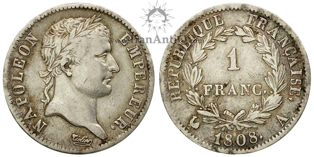 سکه 1 فرانک ناپلئون یکم - ناپلئون با سربند-تیپ یک