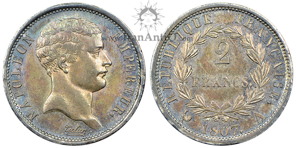 سکه 2 فرانک ناپلئون یکم - نیم تنه بزرگ