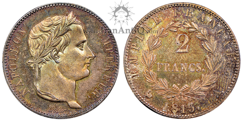سکه 2 فرانک ناپلئون یکم - ناپلئون با سربند-تیپ دو