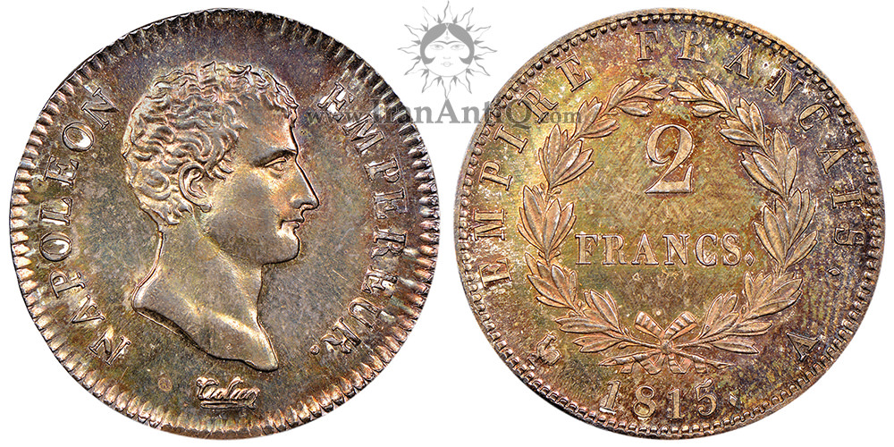 سکه 2 فرانک ناپلئون یکم - ناپلئون بدون سربند