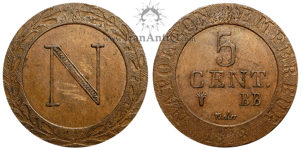 سکه 5 سانتیم ناپلئون یکم