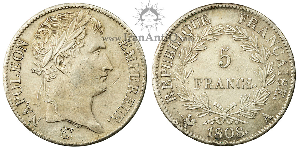 سکه 5 فرانک ناپلئون یکم - ناپلئون با سربند-تیپ یک
