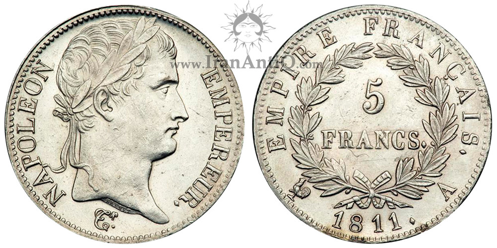 سکه 5 فرانک ناپلئون یکم - ناپلئون با سربند-تیپ دو