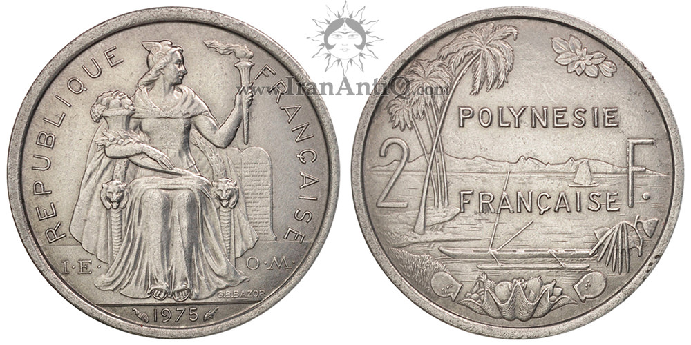 سکه 2 فرانک پلی نزی فرانسه - پلی نزی