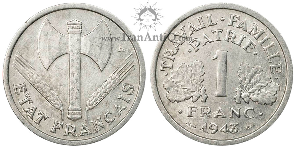 سکه 1 فرانک جمهوری چهارم - تبر