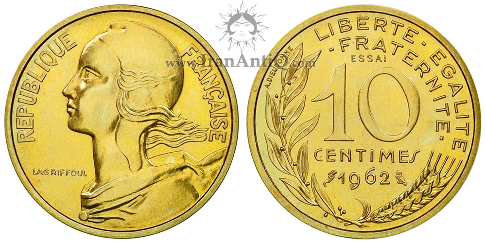 سکه 10 سانتیم جمهوری کنونی - الهه ماریان