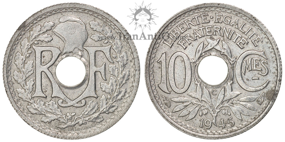 سکه 10 سانتیم جمهوری سوم - مونوگرام-سایز کوچک