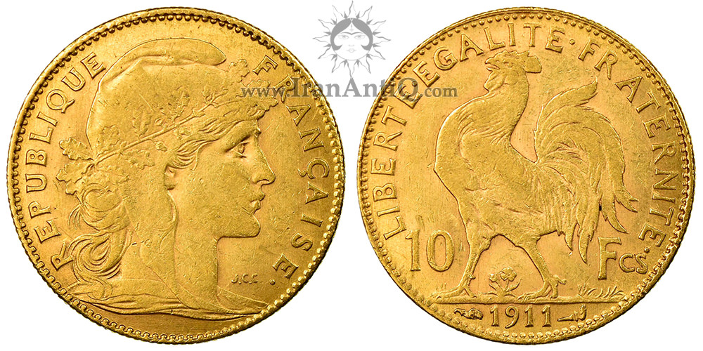 سکه 10 فرانک طلا جمهوری سوم - الهه ماریان