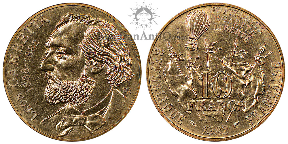 سکه 10 فرانک جمهوری مدرن - لئون گامبتا