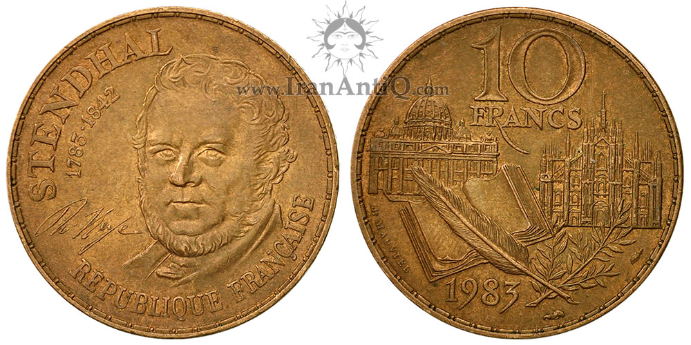 سکه 10 فرانک جمهوری مدرن - استاندال