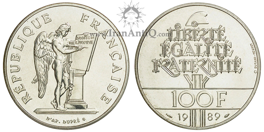 سکه 100 فرانک جمهوری کنونی - فرشته