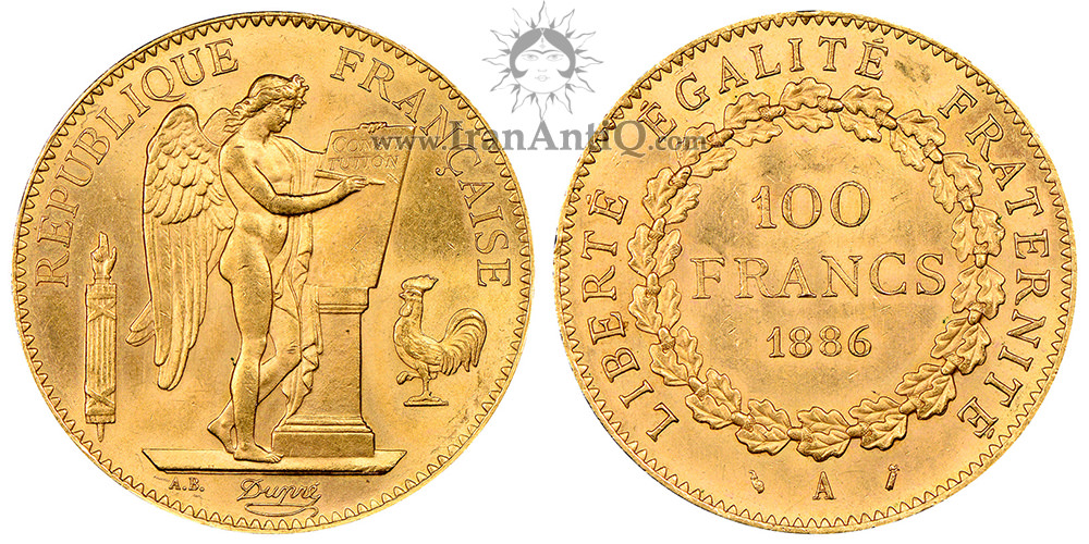 سکه 100 فرانک طلا جمهوری سوم - فرشته
