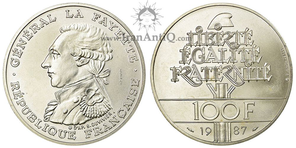 سکه 100 فرانک جمهوری کنونی - لافایت