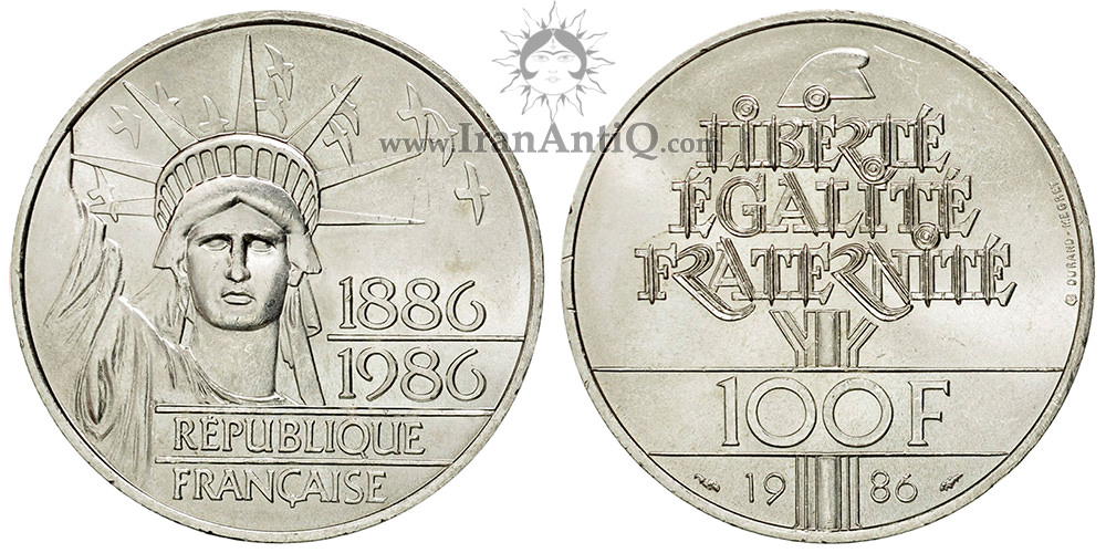 سکه 100 فرانک جمهوری کنونی - مجسمه آزادی