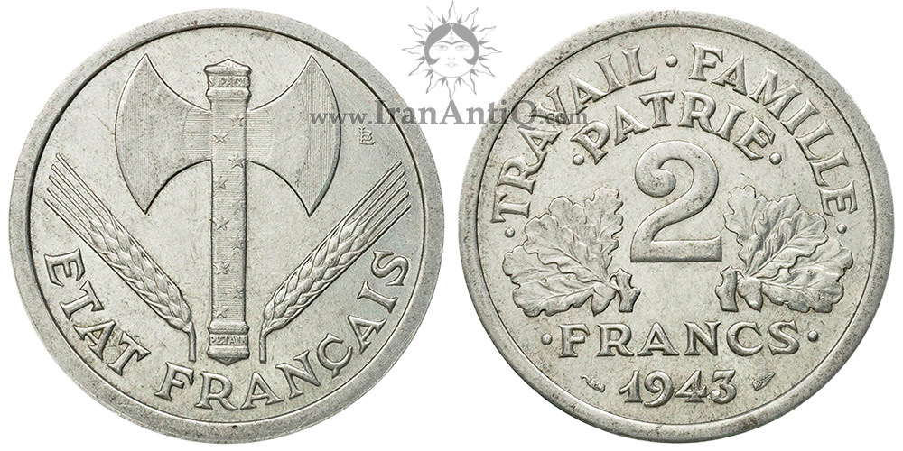سکه 2 فرانک جمهوری چهارم - تبر