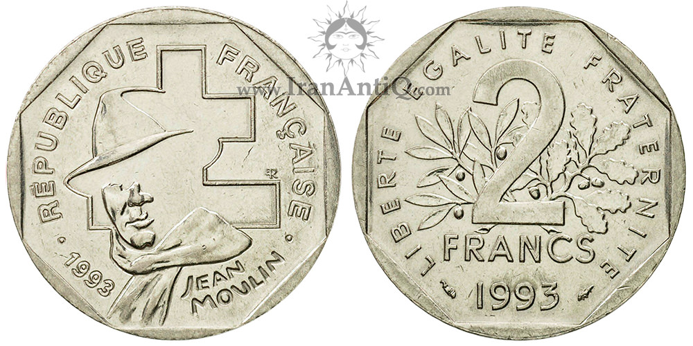 سکه 2 فرانک جمهوری کنونی - ژان مولن