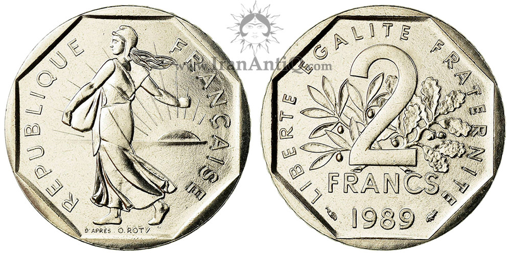سکه 2 فرانک جمهوری کنونی - نماد آزادی-تیپ دو