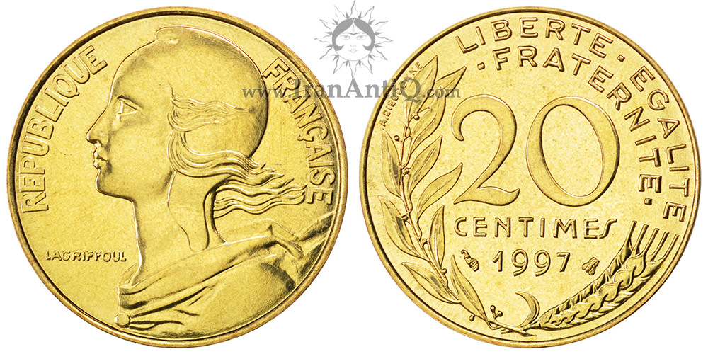 سکه 20 سانتیم جمهوری کنونی - الهه ماریان