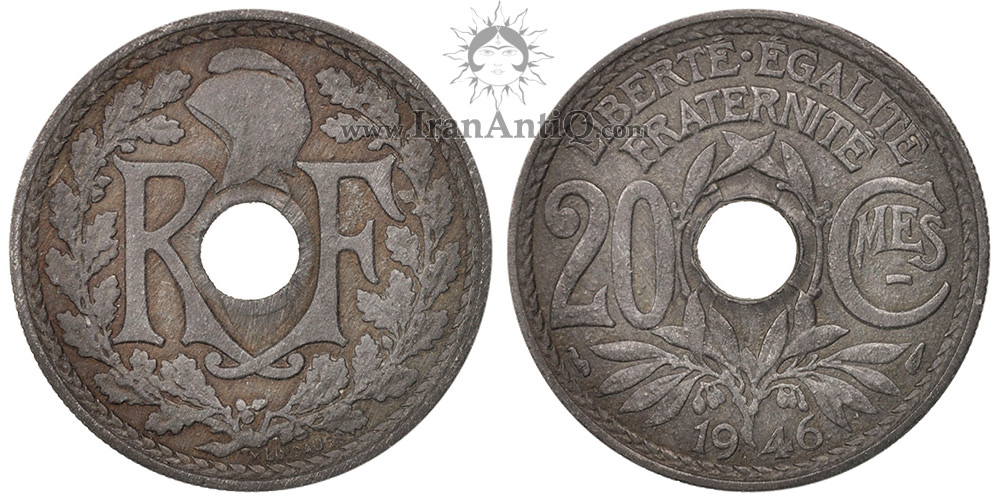 سکه 20 سانتیم جمهوری سوم - مونوگرام