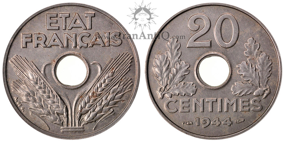 سکه 20 سانتیم جمهوری سوم - با عدد