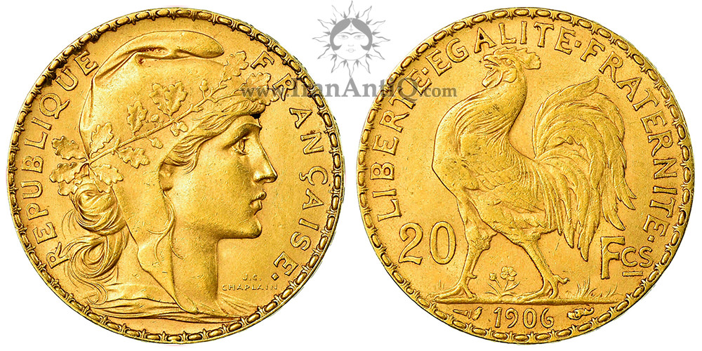 سکه 20 فرانک طلا جمهوری سوم - الهه ماریان