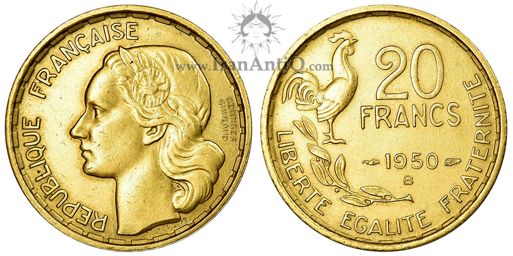 سکه 20 فرانک جمهوری چهارم - خروس