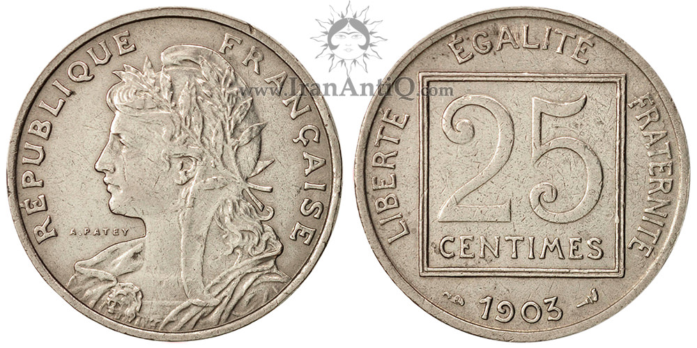 سکه 25 سانتیم جمهوری سوم - نماد آزادی-تیپ یک